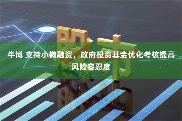牛博 支持小微融资，政府投资基金优化考核提高风险容忍度