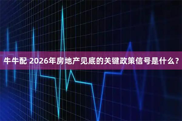 牛牛配 2026年房地产见底的关键政策信号是什么？